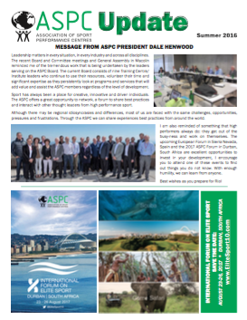 Aspc Update Summer Newsletter Aspc Association Of Sport Performance Centres