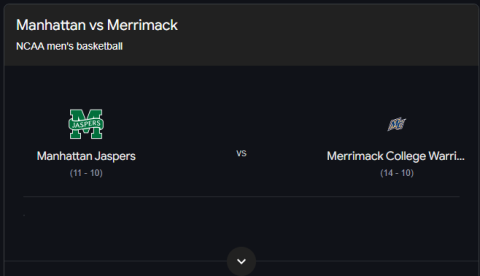 Merrimack Warriors vs Manhattan Jaspers 2/14/2025